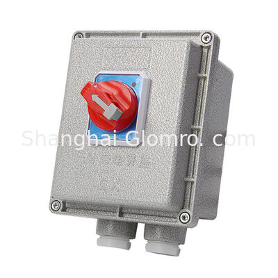 Square 2p Ex-Proof Circuit Breaker with Leakage Protection G1 Thread Die Cast Aluminum IP65 Ex Db Eb Iib T6 GB 10A-63A Residual Current Cutout Device
